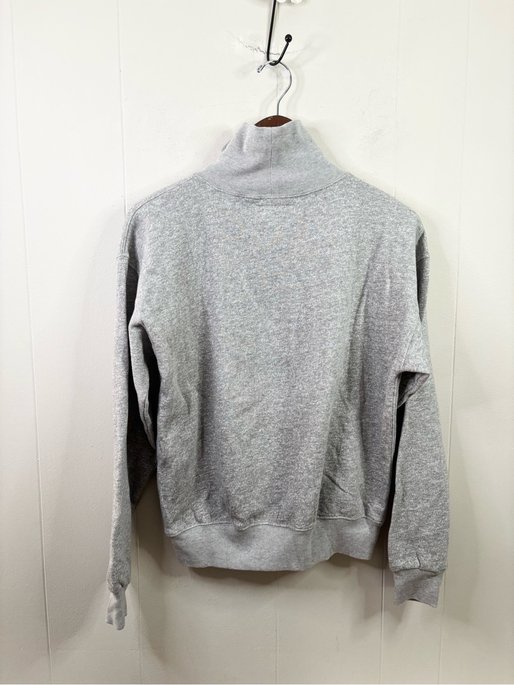 Buck Mason vintage interloop mock neck pullover sweatshirt grey heather XS new - Picture 7 of 9